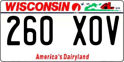 WI license plate 260XOV