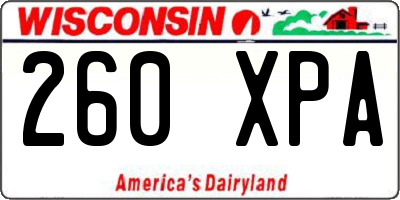 WI license plate 260XPA