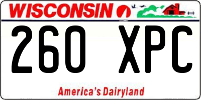 WI license plate 260XPC
