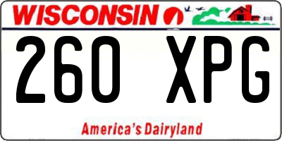 WI license plate 260XPG
