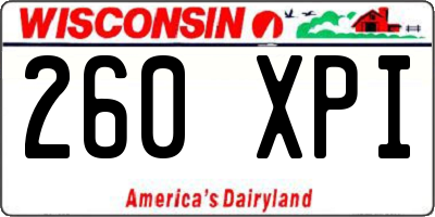WI license plate 260XPI