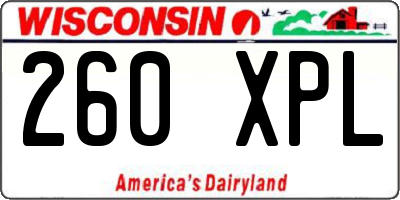 WI license plate 260XPL