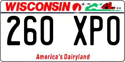WI license plate 260XPO