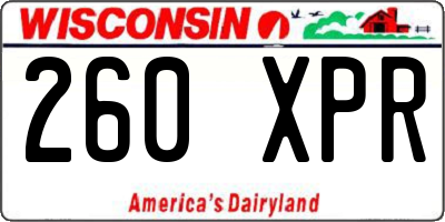 WI license plate 260XPR