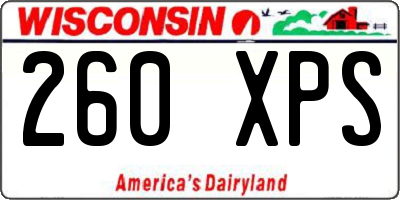 WI license plate 260XPS