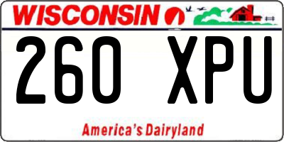WI license plate 260XPU