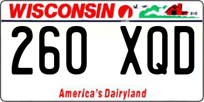 WI license plate 260XQD