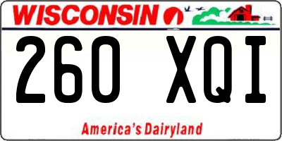 WI license plate 260XQI
