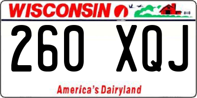 WI license plate 260XQJ
