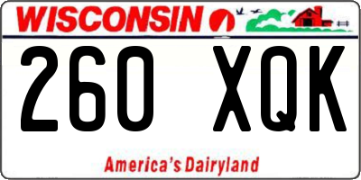 WI license plate 260XQK