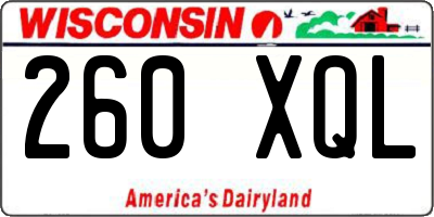 WI license plate 260XQL