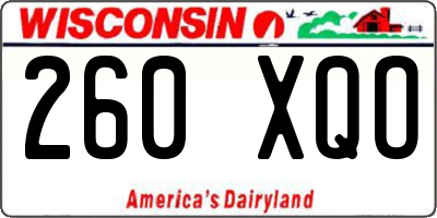 WI license plate 260XQO
