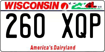 WI license plate 260XQP