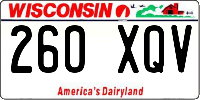 WI license plate 260XQV