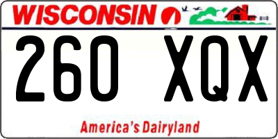 WI license plate 260XQX