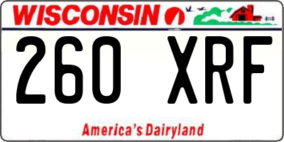 WI license plate 260XRF