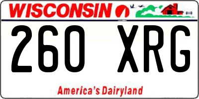 WI license plate 260XRG