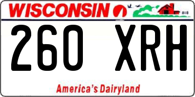 WI license plate 260XRH