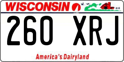 WI license plate 260XRJ