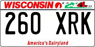 WI license plate 260XRK