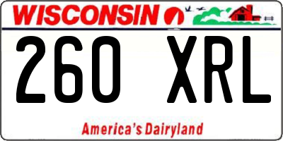 WI license plate 260XRL