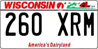 WI license plate 260XRM
