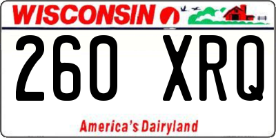 WI license plate 260XRQ