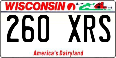 WI license plate 260XRS