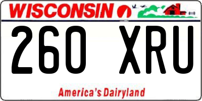 WI license plate 260XRU