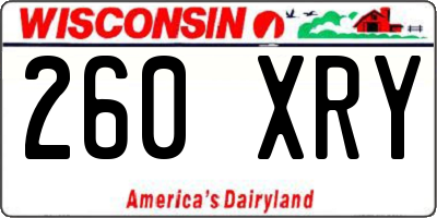 WI license plate 260XRY