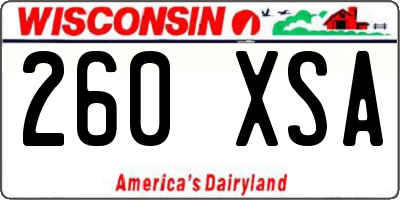 WI license plate 260XSA