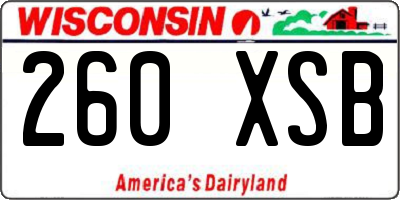 WI license plate 260XSB