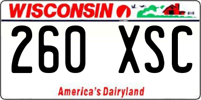 WI license plate 260XSC
