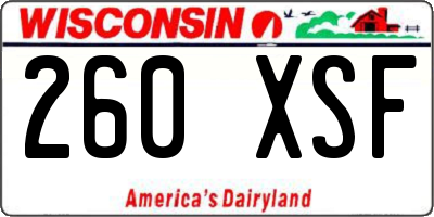 WI license plate 260XSF