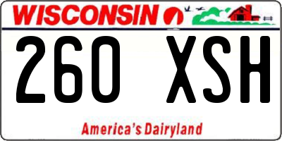 WI license plate 260XSH