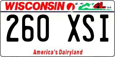 WI license plate 260XSI