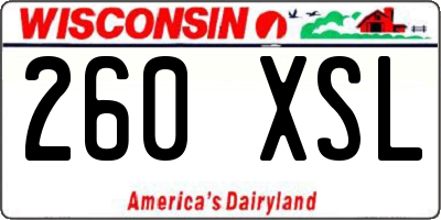 WI license plate 260XSL