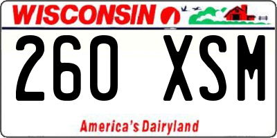 WI license plate 260XSM
