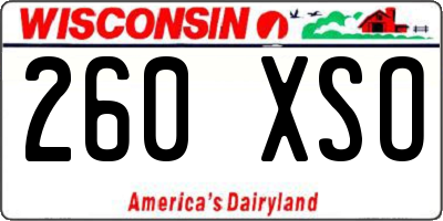 WI license plate 260XSO