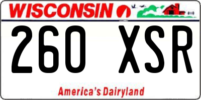 WI license plate 260XSR