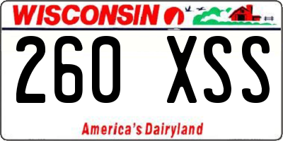 WI license plate 260XSS