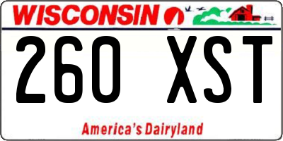 WI license plate 260XST