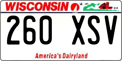 WI license plate 260XSV
