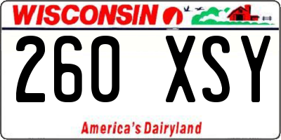 WI license plate 260XSY