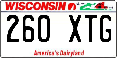 WI license plate 260XTG