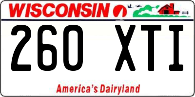WI license plate 260XTI