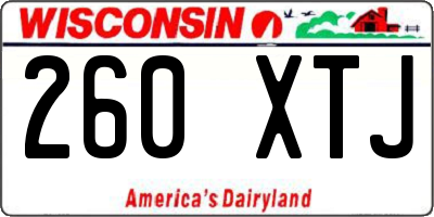 WI license plate 260XTJ