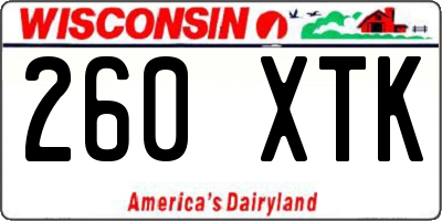 WI license plate 260XTK