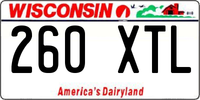 WI license plate 260XTL