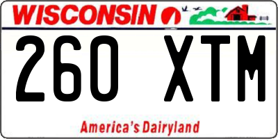 WI license plate 260XTM